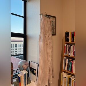 Blue Life pink, yellow and grey linen jumper